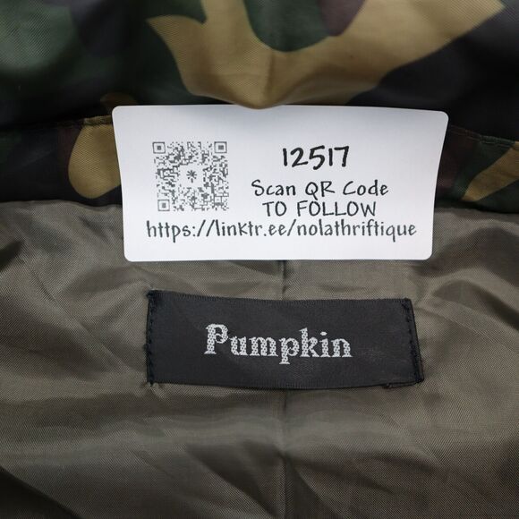 Pumpkin Vest Mens M Green Camo Full Zip Cargo Casual Outdoor Outfit - Picture 2 of 16